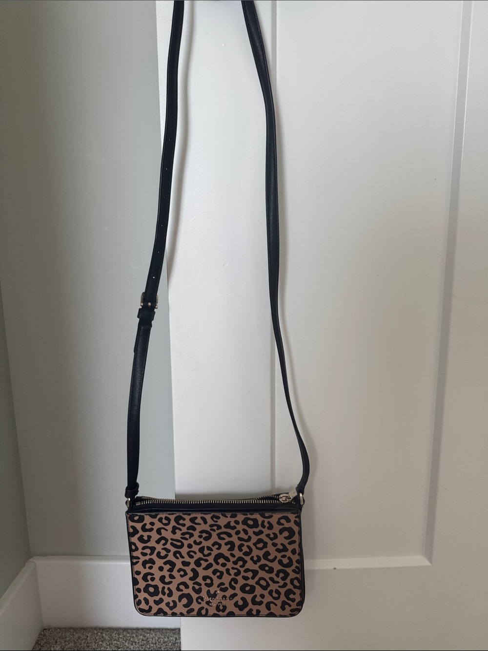 kate spade Leopard Print Crossbody - Black Strap